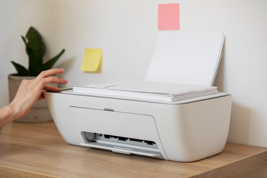 imprimante jet d'encre posé sur un bureau