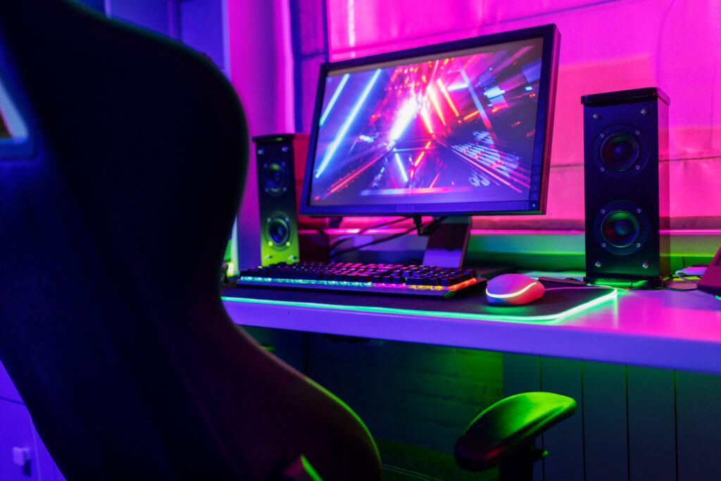 pc gamer lumiere ambiance neon