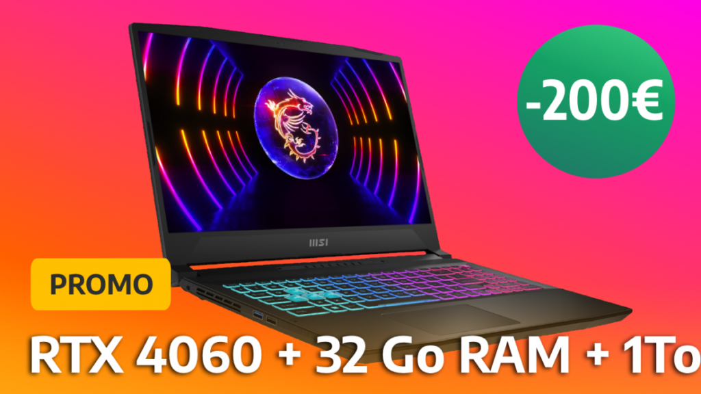 Avec cette promo, ce PC portable gamer équipé d'une RTX 4060 et de 32 Go de RAM passe sous les 1000 € !