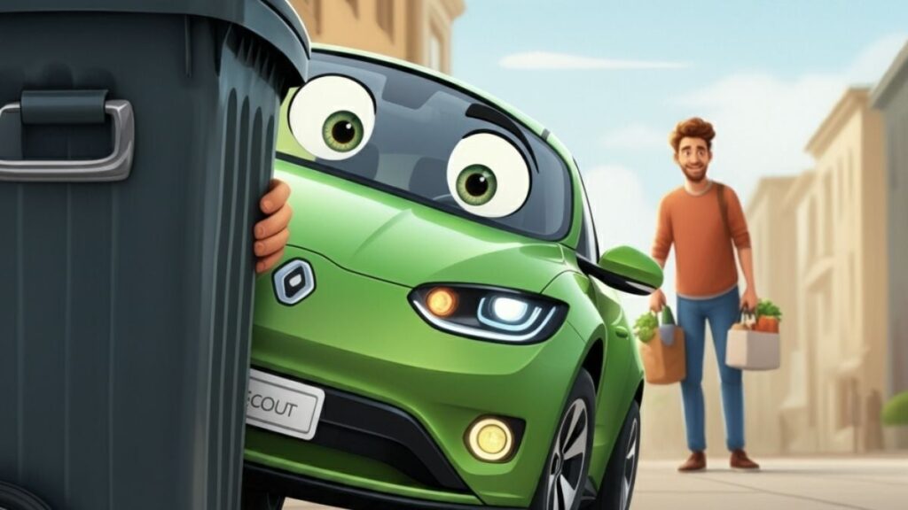 Gemini rendered image of curious electric car.