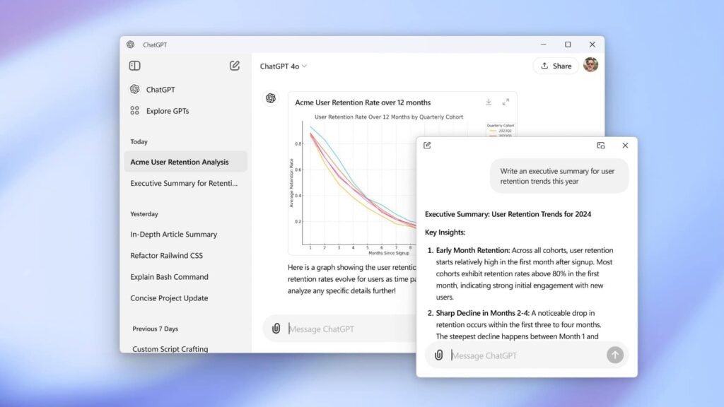 ChatGPT native app for Windows devices now available