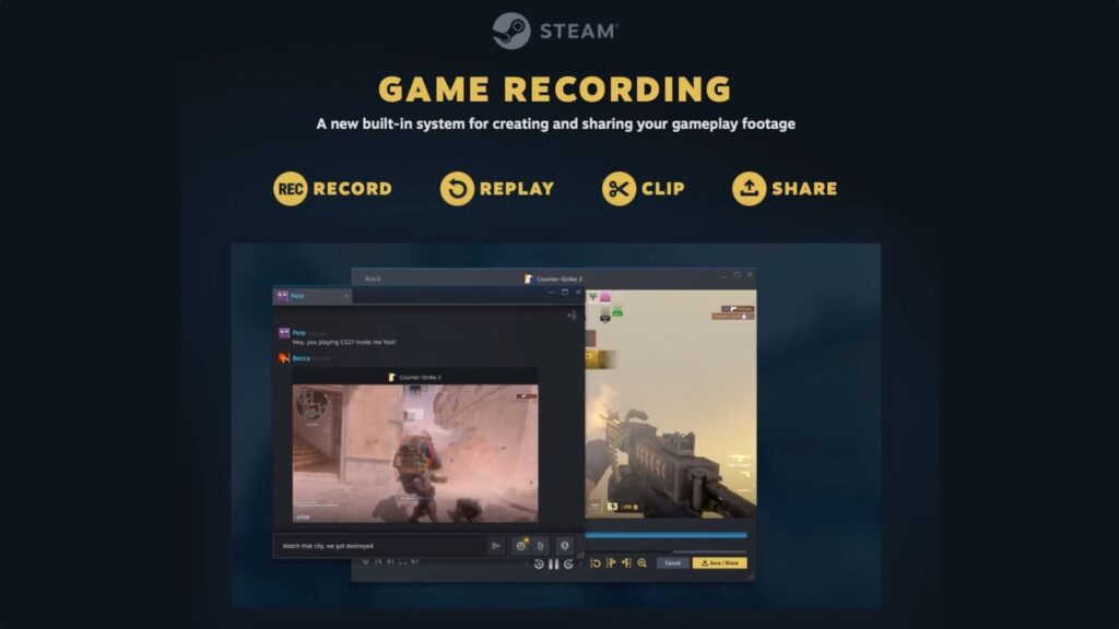 Valve brings Steam Game Recording feature to Steam client