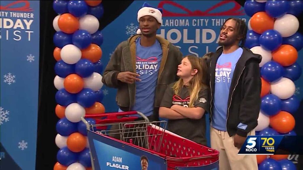 OKC Thunder players help dads shop for Christmas presents