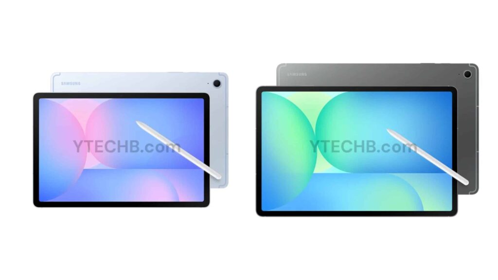Galaxy Tab S10 FE series images appear, showing different colors