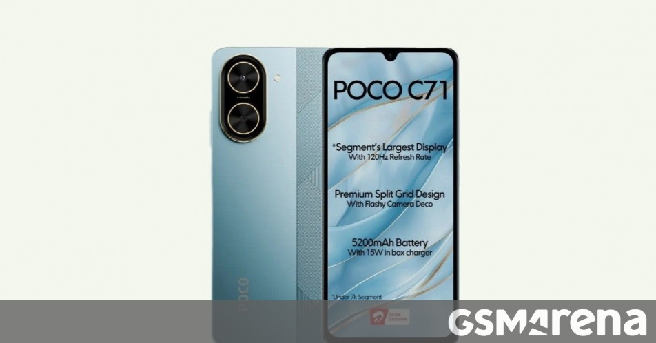Poco C71 arrives with a 120Hz screen and 5,200 mAh battery
