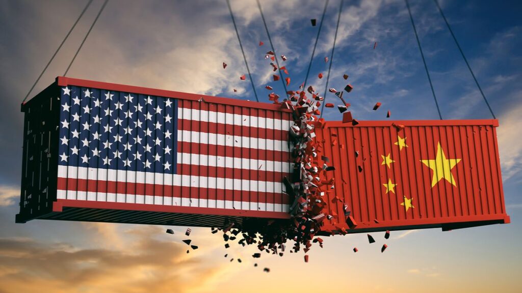 American and Chinese containers hitting each other